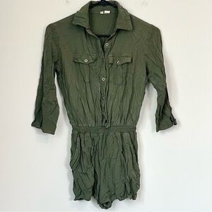 Japna Olive Green Romper - Size: Extra Small